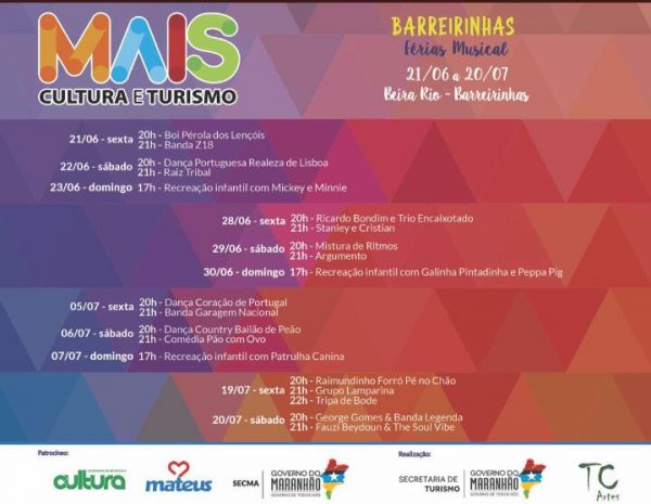 Mais Cultura e Turismo Barreirinhas 2019